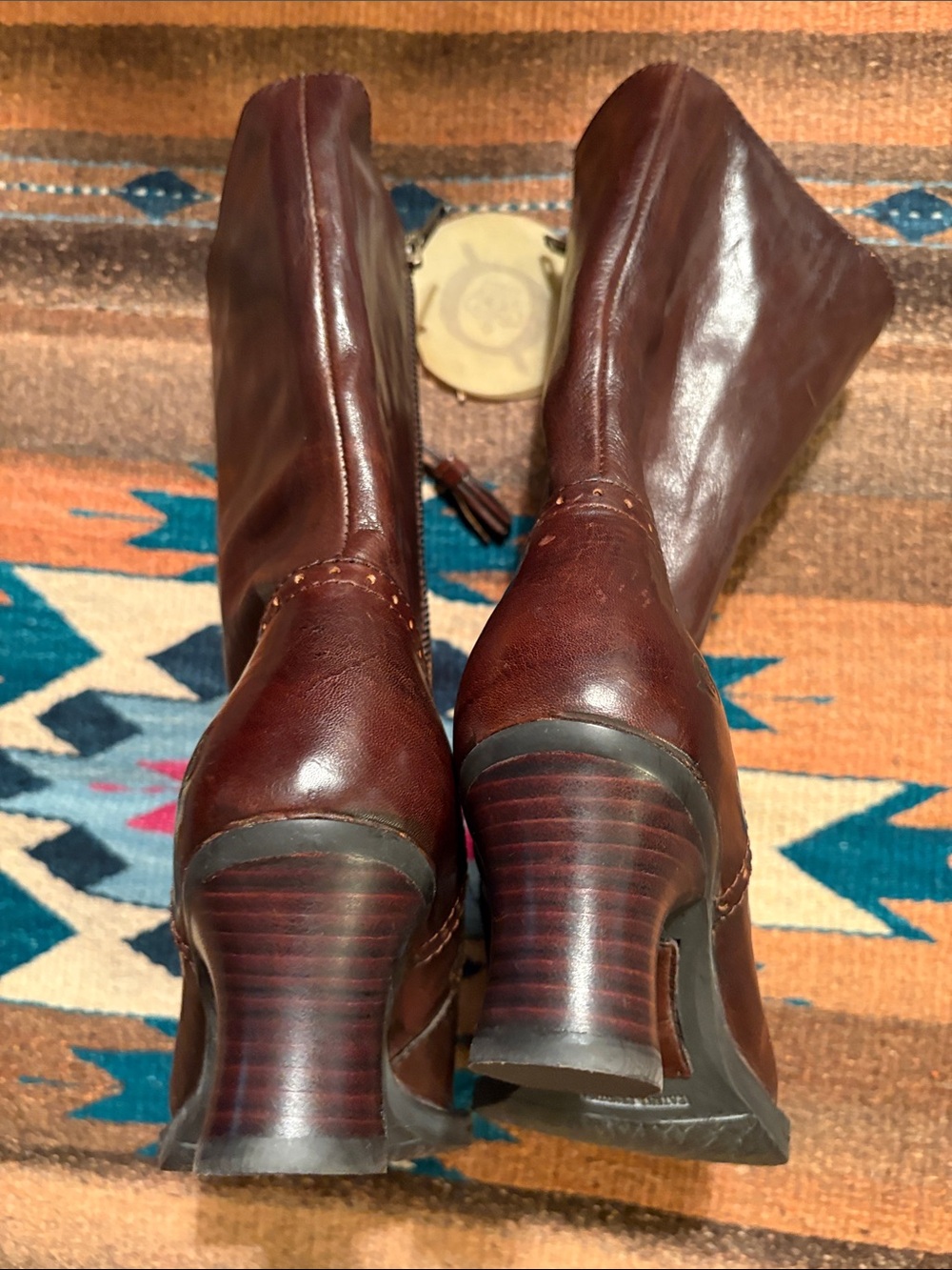 NIBWT BORN RARE Gorgeous Brown Leather Lace-Up Ankle Boots with Side Zipper-8/39 - Picture 10 of 17
